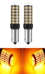 جديد 2pcs إشارة أصفر إشارة انعطاف ضوء 1224V 1156 BA15S 3014 144SMD LED سوبر مشرق خطأ في فك التشفير canbus ل AutO2177518