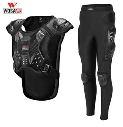 Wosawe jaquetas de motocicleta masculinas armadura sem mangas protetor de corpo de corrida terno equipamento de proteção de corrida calças protetoras de quadril à prova de vento 17434200