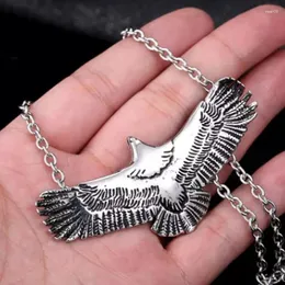 Chains Boho Vintage Silver Color Eagle Men Choker Pendant Necklace Punk Animal Necklaces For Women Hip Hop Viking Jewelry