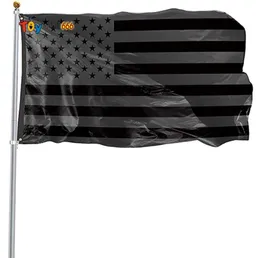 3x5ft Bandiera americana nera in poliestere Non verrà concesso alcun quarto Stati Uniti USA Protezione storica Banner Bandiera bifacciale per interni ed esterni 8757328