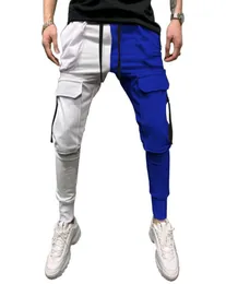 Men039s Pants Men Casual Sports Dopasowanie kolorów koronkowe kieszenie spodnie Hip Hop Leggings6501673