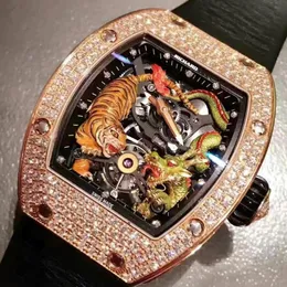 Vendita calda Montre Luxe originale Richards Millers Tourbillon orologio da uomo movimento di design orologi specchio qualità scheletro diamante orologio da uomo di lusso Dhgate nuovo