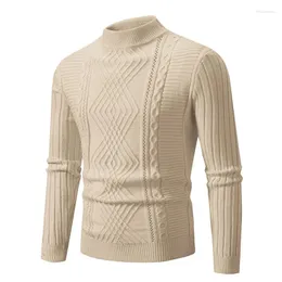 Suéter masculino outono inverno suéter desgaste quente macio aconchegante moda tendência jacquard trança caxemira jumper de malha homem pulôver casual