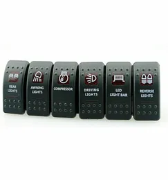 Kırmızı LED Araba Işık Anahtarı Kontrolü Onoff Işıklı Rocker SPST Rocker Switch Araç Van Dash Boat Marine9375002