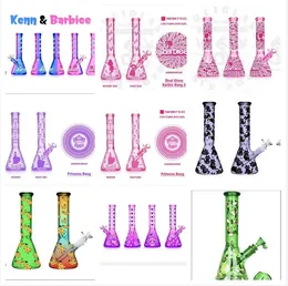 Herstellung Cartoon-Farbe Shisha-Becherglas Bong Wasserpfeifen Dab Rig Catcher dickes Material zum Rauchen von 10-Zoll-Bongs