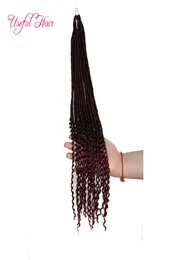 انتفاخ 22 كويوت آلهة Faux locs brownbug آلهة locs الشعر 120g نصف مستقيم الشعر ملحقات الشعر الاصطناعية الكروشيه braiding h2508813