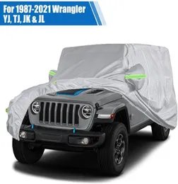 Capas de carro capa de carro para jeep wrangler 2 portas 4 portas à prova de vento à prova de poeira proteção uv capa de carro para jeep wrangler jk jl yj 1987201276276