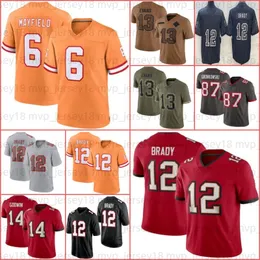 Tom Brady 6 Baker Mayfield 13 Mike Evans Football Jersey Chris Godwin Devin White Rob Gronkowski Lavonte David Vita Vea Antoine Winfield Jr. Tristan