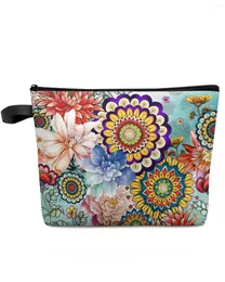Cosmetic Bags Bohemian Mandala Flower Makeup Bag Pouch Travel Essentials Lady Women Toilet Organizer Kids Storage Pencil Case