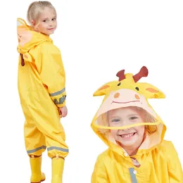 90135CM Impermeabile impermeabile per bambini Bambini Cappotto di pioggia per bambini Poncho Ragazzi Ragazze Studenti della scuola primaria Raingear siamese 240226