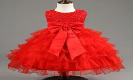 Hela nyfödda spädbarnsflickor Bröllopsklänningar Baby Girl First Birthday Dress for Baby Kids Party Wear Girls Ny Year Red Dresses2268351