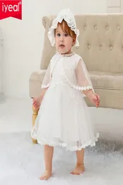 iyeal baby christning gowns幼児の女の子のドレスバプテスマのための小さな女の子の服結婚式3pcs3906518のための夏のドレス