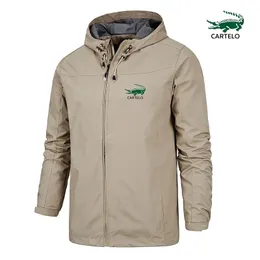 Spring and autumn fashion brand embroidered hooded windbreaker mens coat outdoor sports windproof jacket plus size 5XL 240223