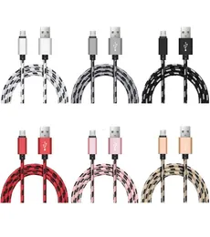 Micro USB Cable with Metal Shell Braided Wire for iPhone Samsung Sony Xiaomi Android Phone Type C 8Pin Charger 1m 2m 3m 25cm3476177