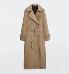 Damen-Trenchcoats DiYiG WOMAN Herbst-Damenbekleidung Retro-Casual-Lose-Zweireiher-Mode-Overknee-Trenchcoat 2208267355095