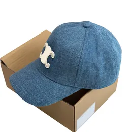 Ballkappen Denim Fabric Designer Baseball Cap hochwertige Mode Casual Sports Street Strand Solid Color Seaside Travel D0036