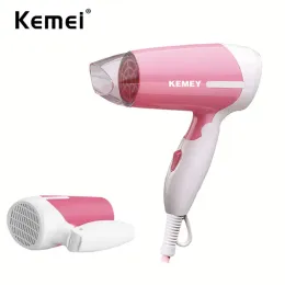 Dryers Kemei Portable Ionic Hair Dryers Travel Home Hairdryer Salon Blow Light Weight Low Noise Dryer with Concentrator