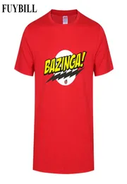 Fuybill Moda Nuovo Stile Bazinga Men039s T Shirt Estate Manica Corta The Big Bang Theory Maglietta di Cotone Sheldon Uomini Maglietta To9948301
