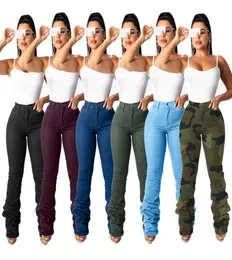 Stacked Jeans Bell-Bottom-Denimhose Damen Destroyed Stretchy9332247