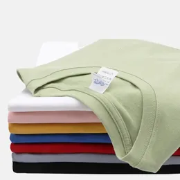 260 g Sommer-Uni-Kurzarm-T-Shirts für Herren aus 100 % schwerer Baumwolle, atmungsaktives T-Shirt mit Drop-Shoulder-Ärmeln, übergroßes, lässiges Herren-Top 240223