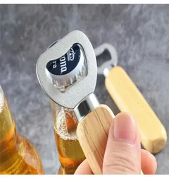 Stainless Steel Wooden Handle Red Wine Beer Bottle Opener Bar Tools Kitchen Party Wedding The Original Wood Metal Wire Drawing Too6201936