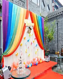 3 x 3 m is Silkduk Gradering Bröllop Bakgrundsdekoration Baby Dop Kids Dusch Party Decor Birthday Backdrop Curtain RAI2996119