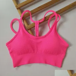 Yoga Kıyafetleri LU-080 BRA BEOUDIF GERİ Back Spor Tank Topları Çalışan Fitness Yelek Kadın Egzersiz Giyim Üst iç çamaşırı Damla Teslimat Açık havada bir Dhfxo