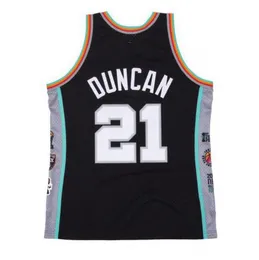 Genähtes Basketballtrikot Tim Duncan 1997-2016 Finals Mesh Hardwoods klassisches Retro-Trikot Herren Damen Jugend S-6XL