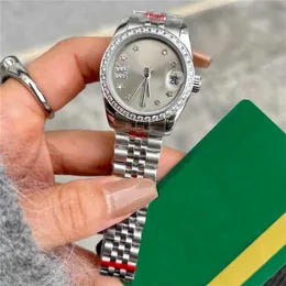 10% Rabatt Off Watch Watch Drill Ring Luxus Frauen Automatische mechanische 28 -mm -Lünette Edelstahl Diamant Dame wasserdicht