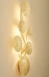 Indoor Living Room Decoration Wall Lamp With G4 LED Bulbs Bedroom Bedside Lighting Lamp Fixtures Lotus Leaf Shape Wall Sconce MYY5798222