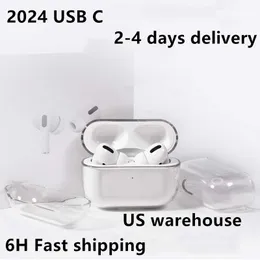 För AirPods Pro 2 2024 USB C Air Pods Airpod Earphones 3 Solid Silicone Cute Protective Headphone Cover Apple Wireless Charging Box Stuffsäkert 3: a fallet