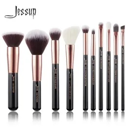 Jessup Brushes Black Rose Gold Professional Makeup Brushes Set Make Up Brush Tools Kit Foundation Powder Buffer Cheek Shader 20104679934