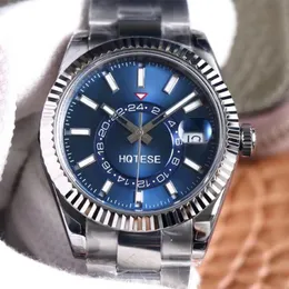 Mężczyźni NF Sky Watch 9001 Automatycznie obsługuje miesięczny kalendarz 24H Wyświetlacz 904L Niebo podwójna strefa czasowa Sapphire Watch Waterproof Nurving159b