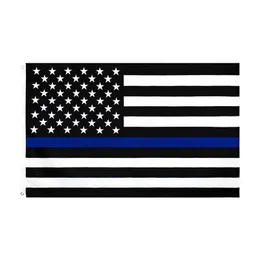 Bannerflaggor Thin Blue Line Flag American Police 3x5ft USA General Election Country For Trump Fans Drop Delivery Home Garden Festive Dhuz4