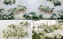 DIY Flower Wedding Centerpieces stage backdrops aisle walkway Floor Vases Flowers Vase Metal Pillar Road Lead po prop metal Rac8639987