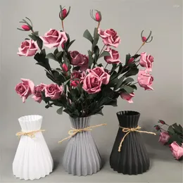 Vases Modern Flower Vase Anti-Ceramic European Plastic Ornaments Basket Room Decorations Home Unbreakable Arrangement