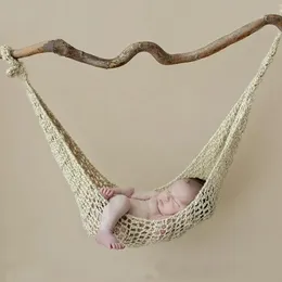 born Pography Props Accessories Wool Handmade Knit Hook String Bag Studio Baby Po Props Crochet Hammock Fotografia 240226