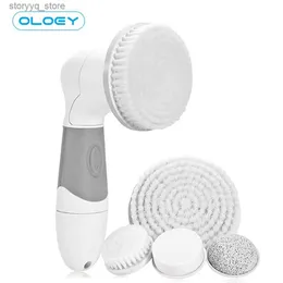 Escovas de limpeza OLOEY Pro 4 em 1 escova de limpeza facial conjunto de escova giratória facial para limpeza profunda da pele remover cravo kit de escova de limpeza facialL240304