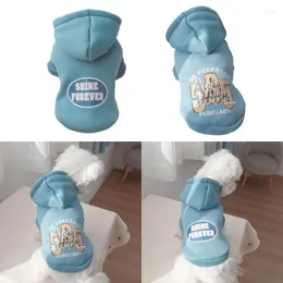 Abbigliamento per cani Abbigliamento per cani da compagnia Felpa con cappuccio morbida Giacche blu lago Chiusura pullover con stampa di lettere