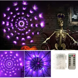 Söta pumpor går trick-or-behandling med dig !!! Spider Web Light Colored LED Light Strings Ghost Festival rekvisita för Halloween
