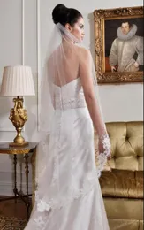 2020 I più nuovi 138M 1T BiancoAvorio Veli da sposa Applique in pizzo Bordo Punta delle dita Lunghezza Sposa Velo da sposa con pettine IN MAGAZZINO CPA8153174629