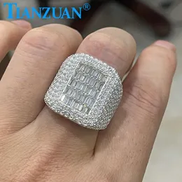 Anel masculino de moissanite estilo simples, prata 925, anéis de casamento de luxo para casais, joias finas