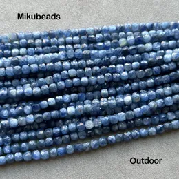 Loose Gemstones Wholesale Natural A 4.5mm 6mm Kyanite Faceted Cube Beads For Making Jewelry Bracelet Necklace DIY