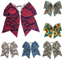 NEU Schlangenhaut JUMBO 7 Zoll Cheer Bow Pferdeschwanzhalter Teen Big Large Hair Cheerleading Girls Tie 12PCS7285182