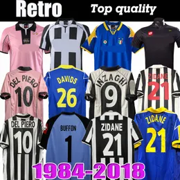 Retro del Piero Soccer Jerseys Buffon Pirlo Inzaghi 84 85 94 95 96 97 98 99 02 03 04 05 11 12 15 16 Zidane Ancient Maillot Davids Conte Shirts