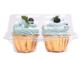 Fack cupcake container djupt muffins bärarhållare box bpa gratis klar plastfodral stapelbar zz