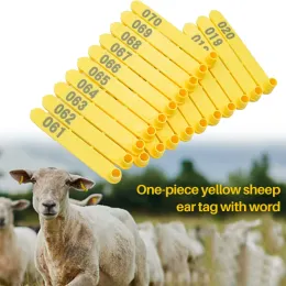 Tags Livestock Sheep Goat Ear Tags N0.001100 Laser Typing Nylon Plastic Head Farm Animals Idetification Card 100 pcs