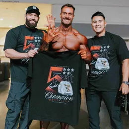 Homens camisetas Cbum Workout Tshirt Polera Raw Gym Bodybuilding Homens Roupas Oversized 100% Algodão Chris Bumsted Camisas EUA Tamanho Thavage T-shirt L240304