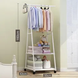 Cabides removível quarto pendurado rack de roupas com rodas chão em pé casaco multi-função moderno guarda-roupa cabide