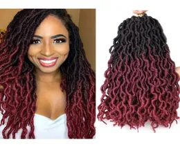 Fala strachu faux locs 18 -calowe zamki strachu warkocze syntetyczne przedłużenie włosów 24 STRANDSPCS Faux Locs szydełka syntetyczna Gypsy Locs Brai8003632